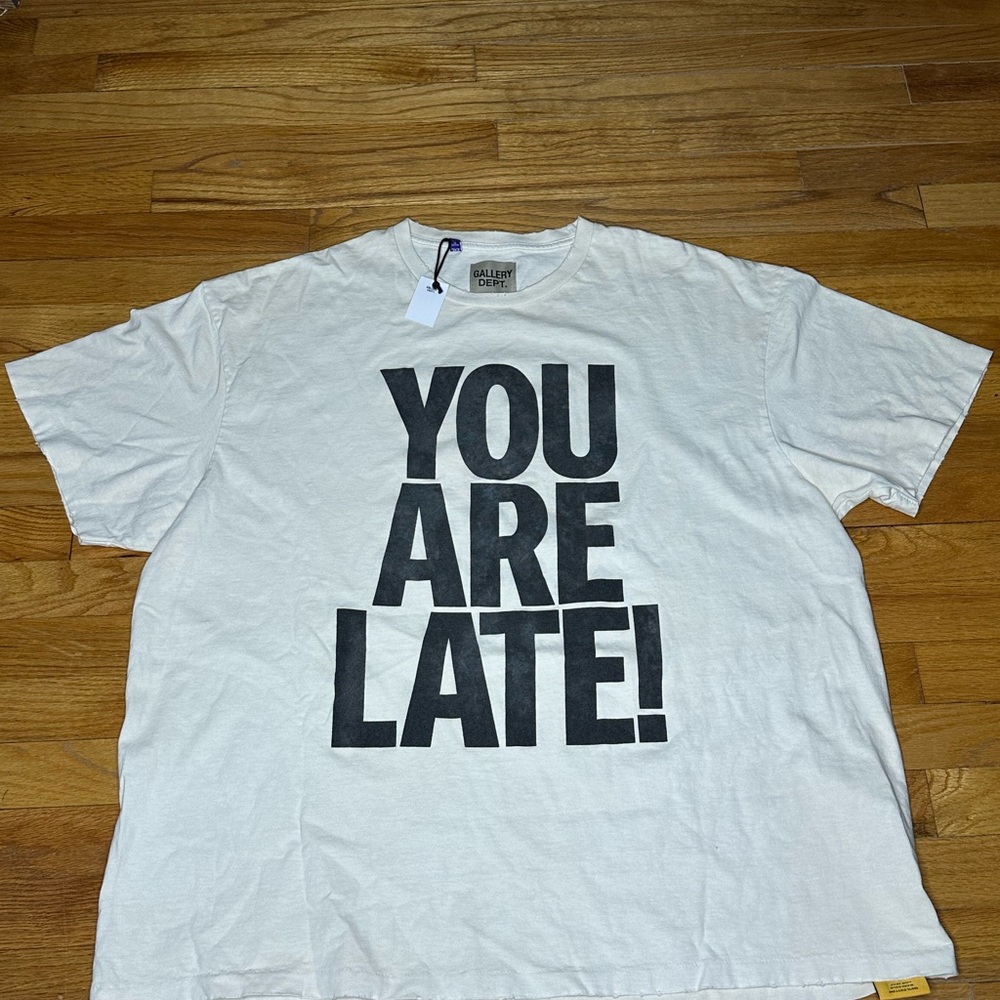 Gallery Dept White Short Sleeve Tee with Bold Text